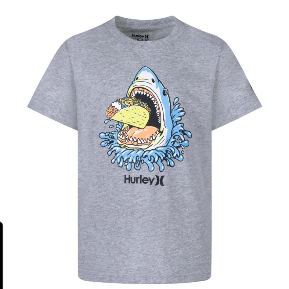 Hurley Kids Gray Shark Graphic Tee